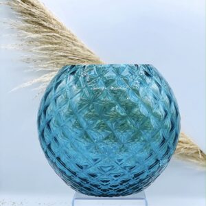 vase rond cristal aquamarine turquoise