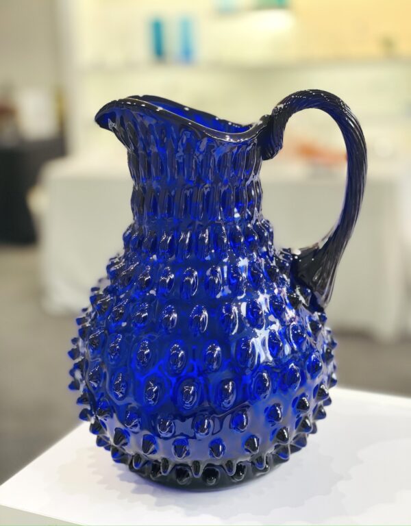 carafe vase cristal verre bleu