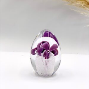 oeuf verre inclusion fleur